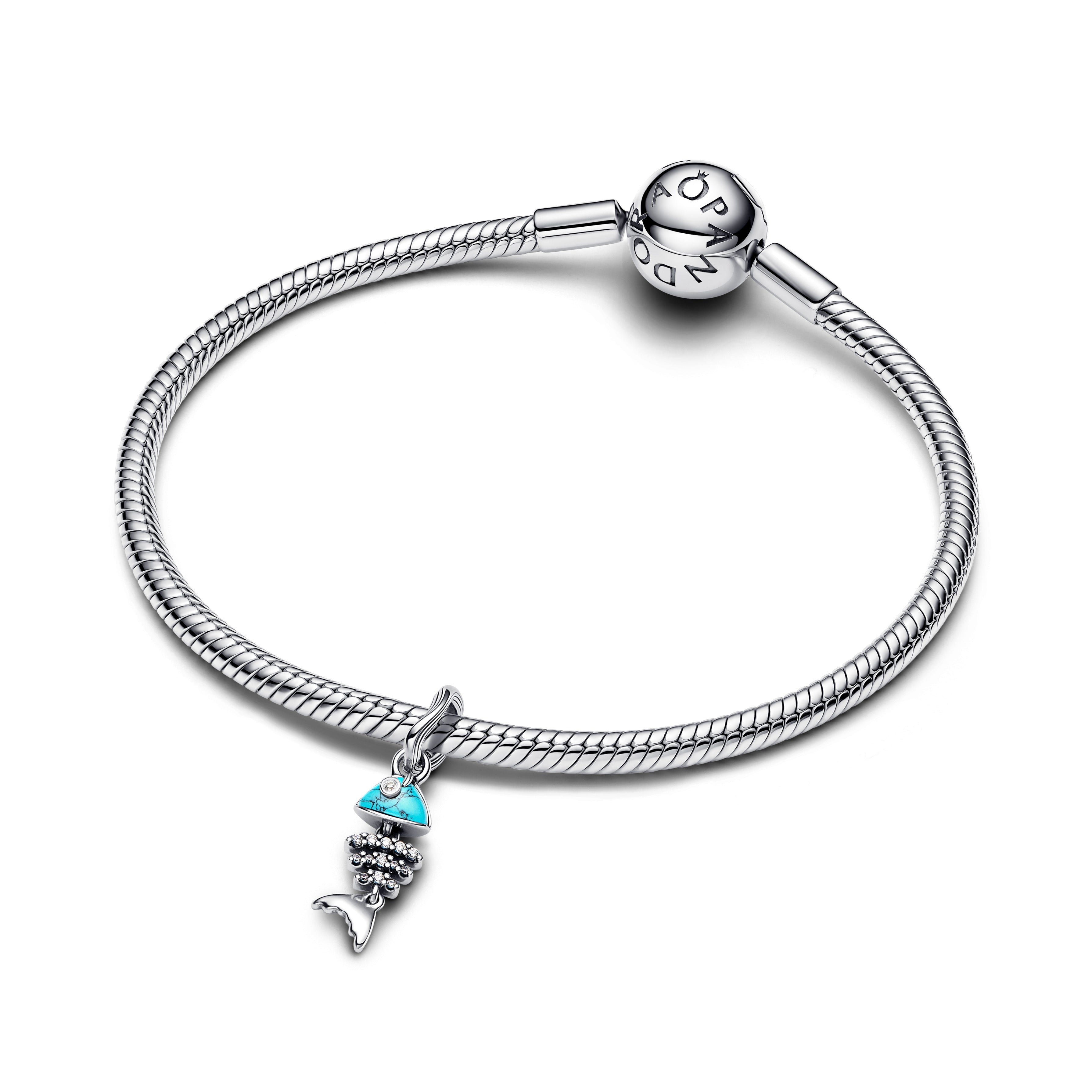 Pandora Turquoise-colored Fishbone Dangle Charm