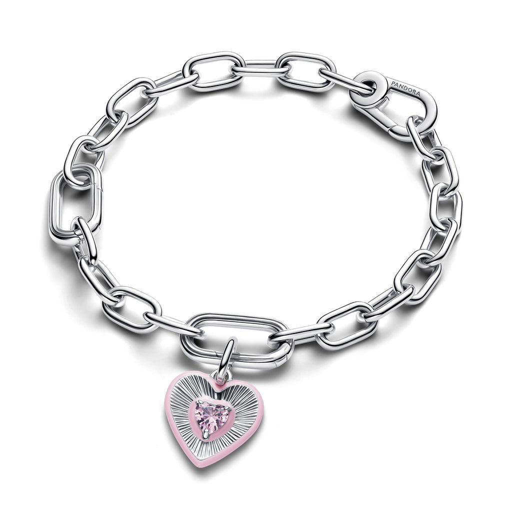 Pandora Radiating Pink Heart Medallion Charm