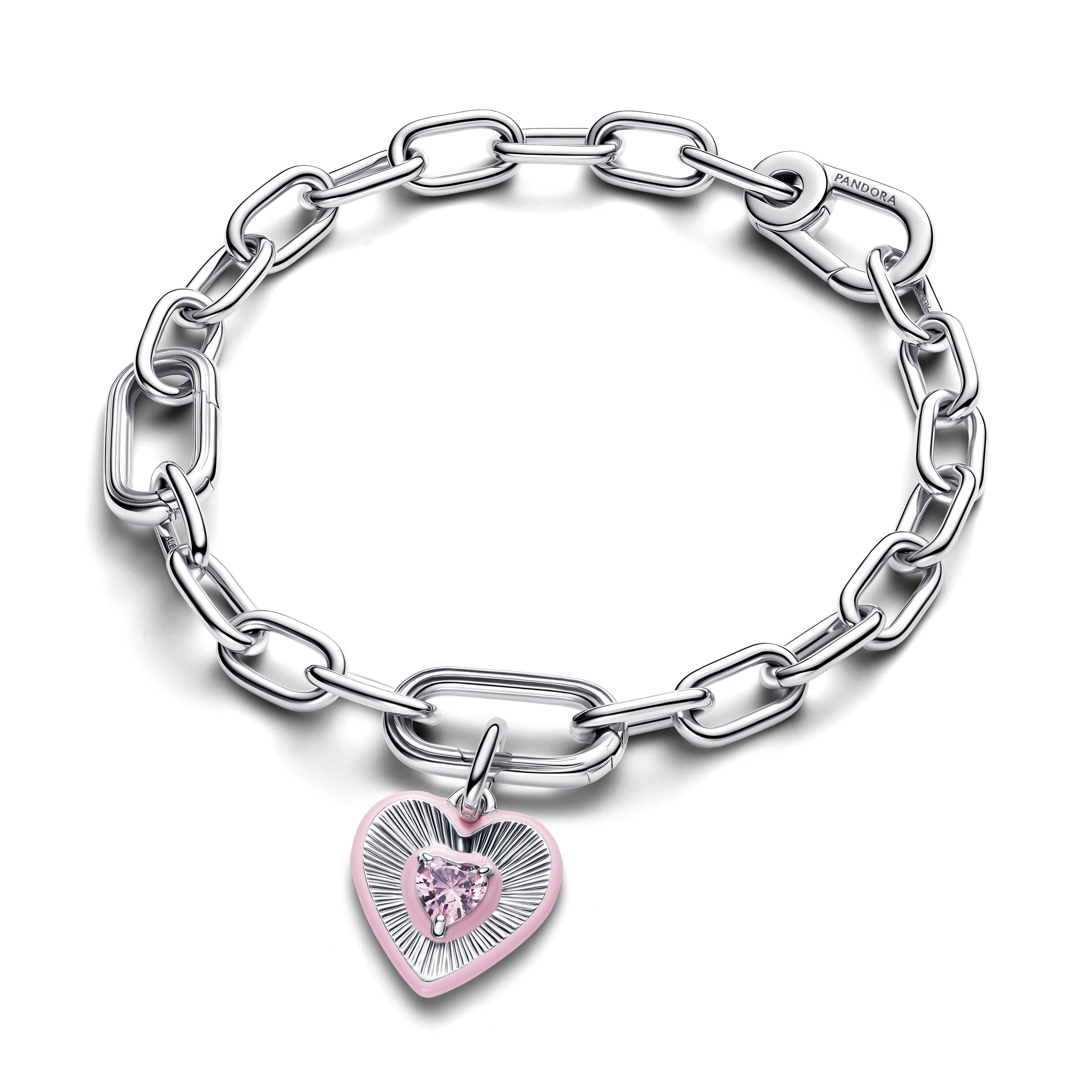 Pandora Radiating Pink Heart Medallion Charm